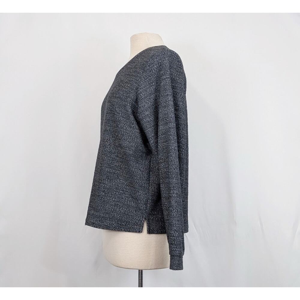 Marine Layer Sweatshirt Black Chill Texture Long Sleeve Top Women's Size L - Picture 3 of 7